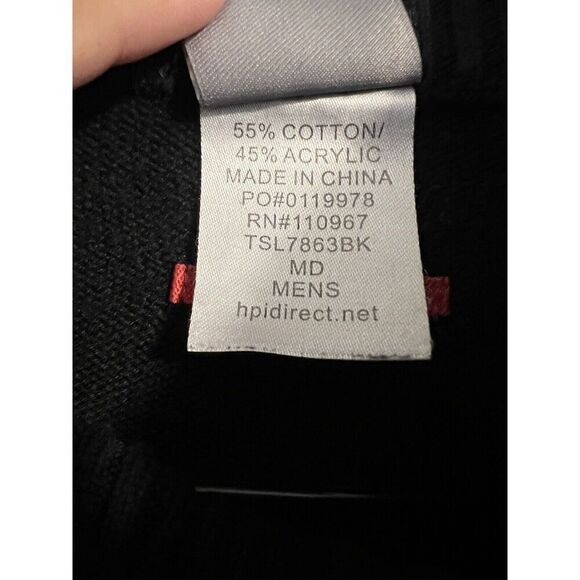 Tesla Mens Black Long Sleeve Pullover Sweater 1/2 Zip Sweater - Picture 3 of 4